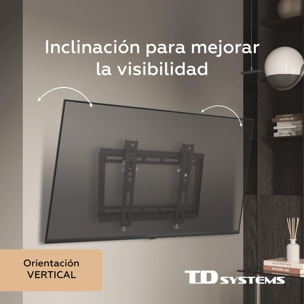 Soporte de TV pared inclinable de bajo perfil para pantallas de 14 a 40 pulgadas. VESA máximo de 200 x 200 mm - TD Systems P20X25T22