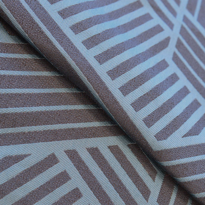 Tissu jacquard  -  - Effet graphique - Bleu Encre