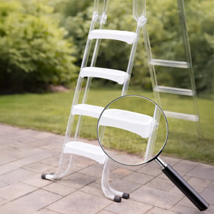 Lot de 4 échelons Blancs d'échelle de piscine + visserie - Module de remplacement