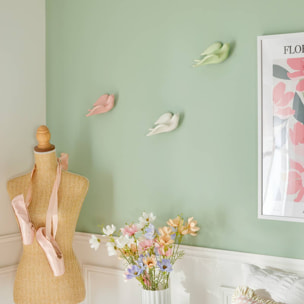 Hirondelle décorative Fleur de rose 17,5x11x7cm