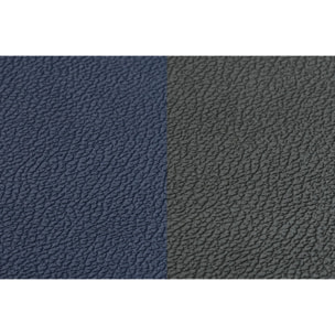 Sous-verre curve réversible - 6 pièces - Cuir recyclé bleu nuit et gris anthracite