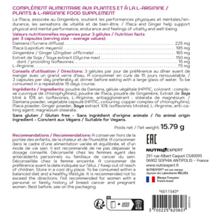 NUTRI EXPERT - Libido Women - Soutient les performances physiques - Réduit le stress et la fatigue - Actifs naturels - Sans gluten - 3 blisters de 15 gélules végétales