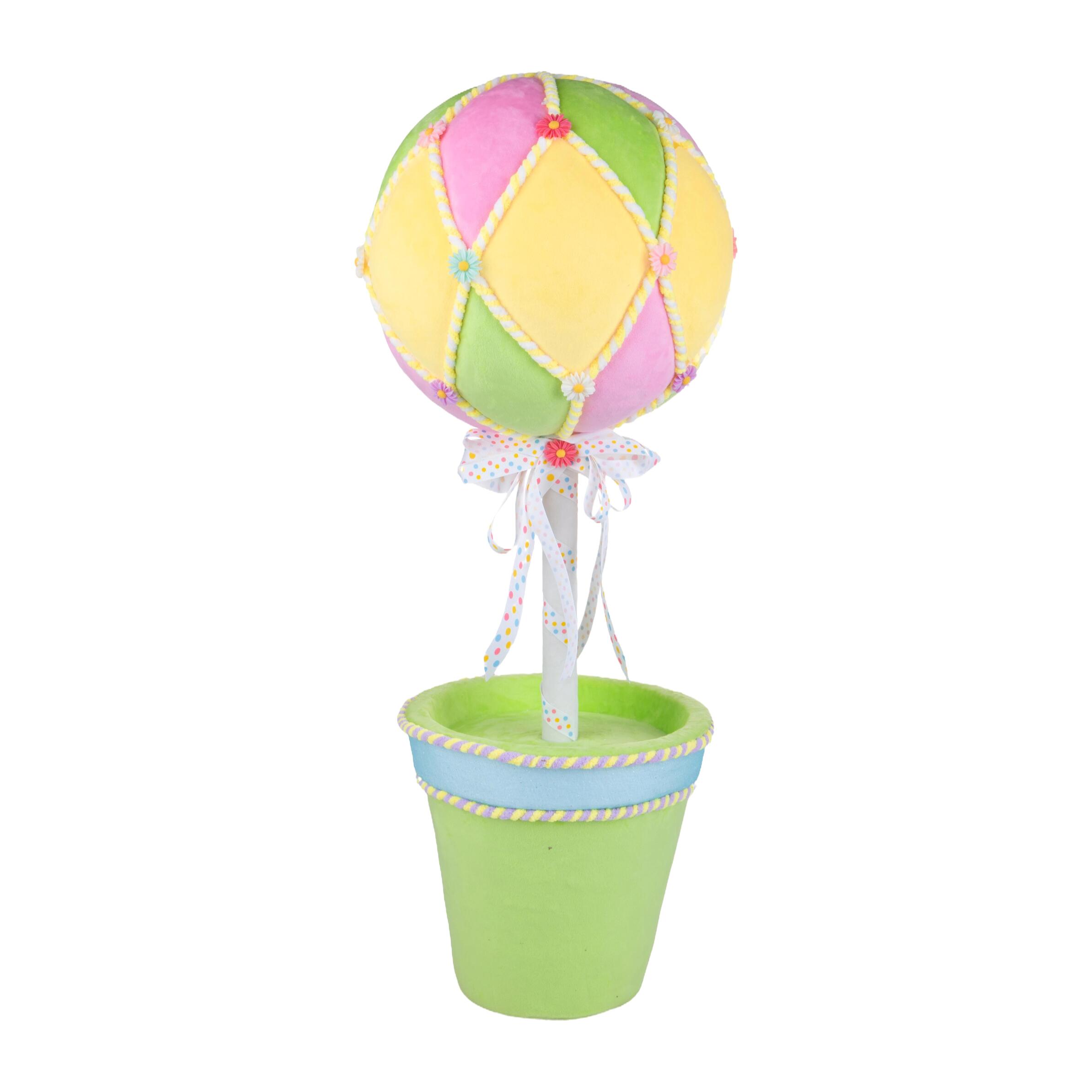 Albero sfera - Pezzi 1 - 29xH100x29cm - Colore: Giallo/Rosa/Azzurro - Bianchi Dino -