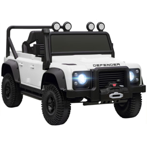 Voiture électrique enfant Land Rover Defender 110 SVX 12V 5Km/h max. télécommande blanc