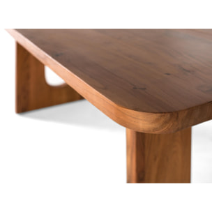 Mesas de Comedor de Madera Maciza de Acacia 200 Cm Estilo Rústico Moderno