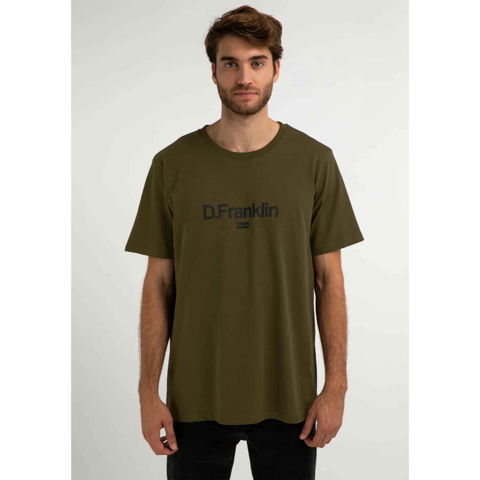Camiseta Básica Logo Flag  Khaki D.Franklin