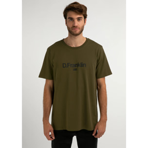 Camiseta Básica Logo Flag  Khaki D.Franklin