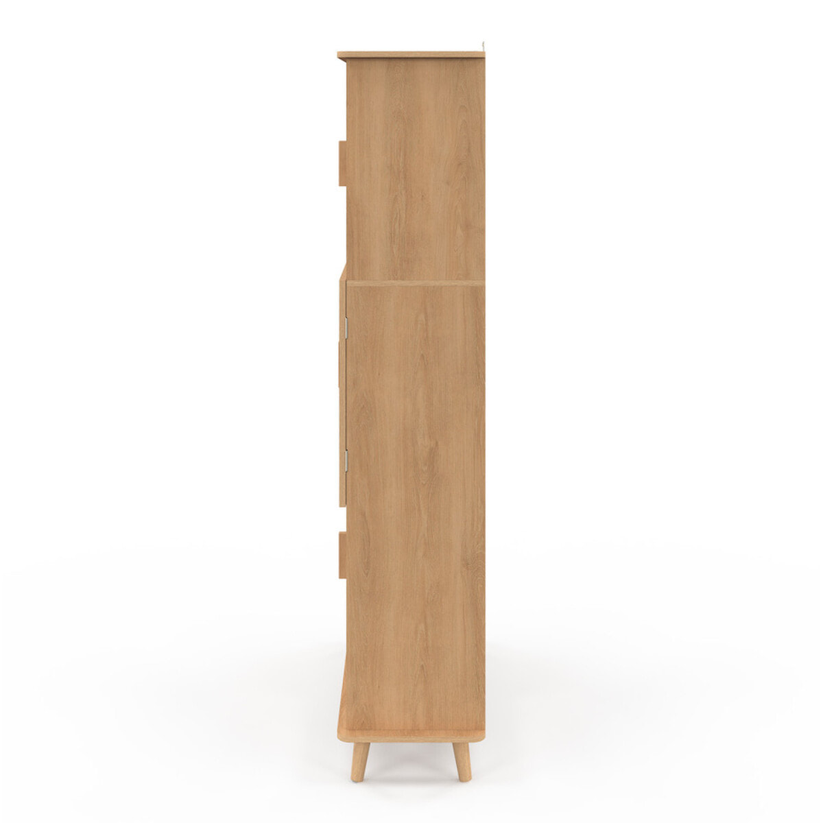 Etagère bibliothèque Faustine 6 niches effet lattes 143cm