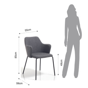 Tomasucci Set 2 sedie SONIA DARK GREY grigio