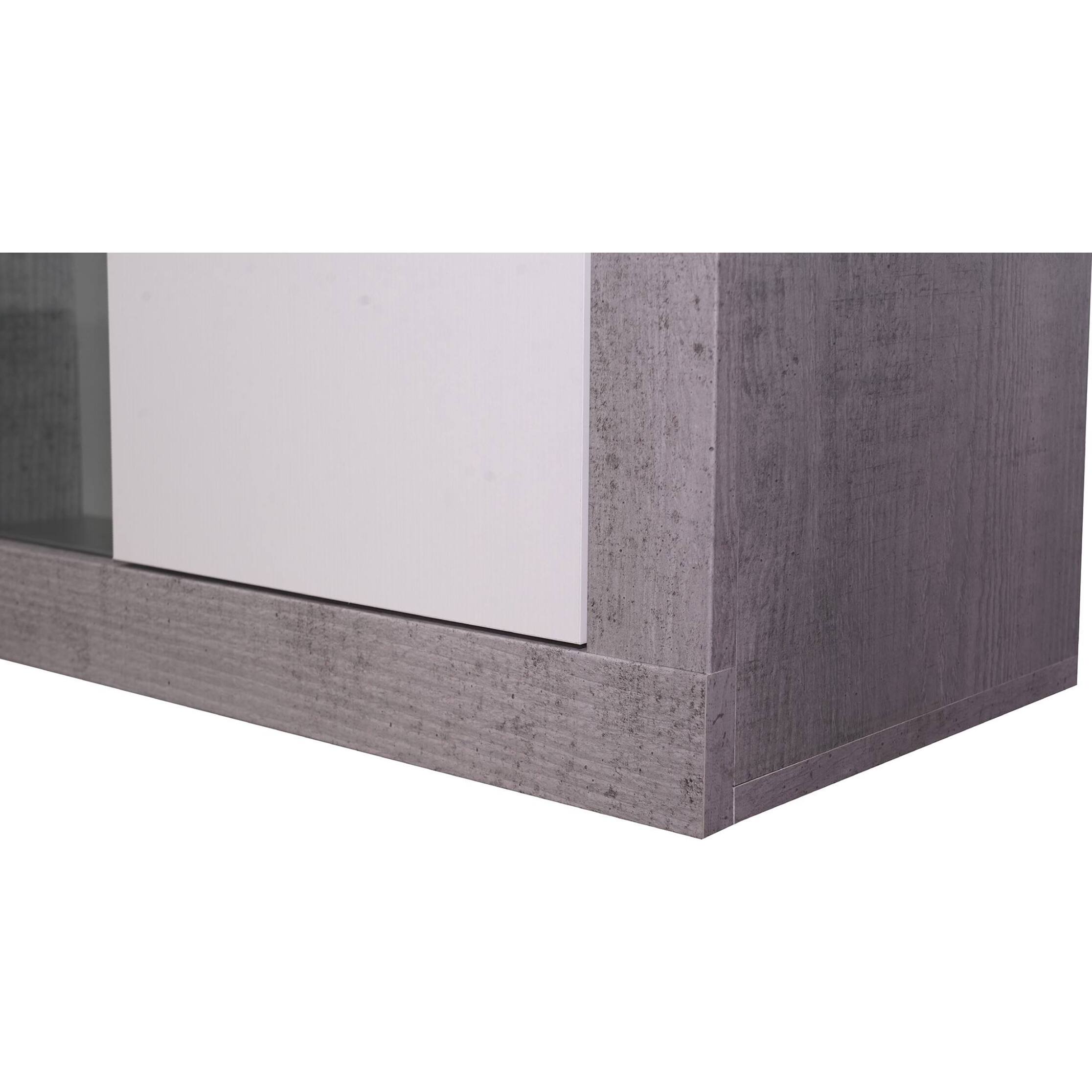 Parete attrezzata soggiorno, 293 x 44 x 144, Cemento