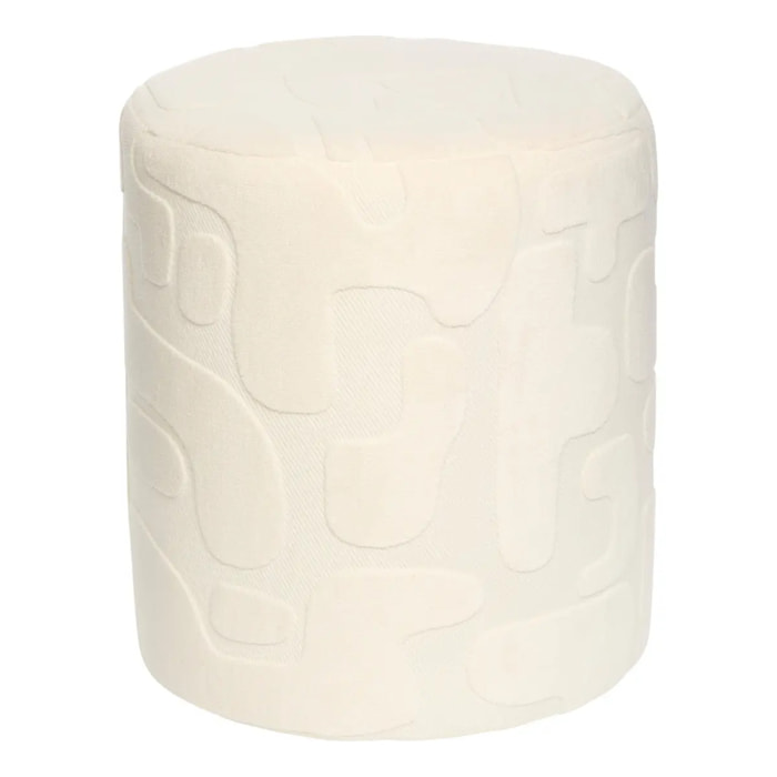 Pouf Rond Delor Blanc 36x40 cm