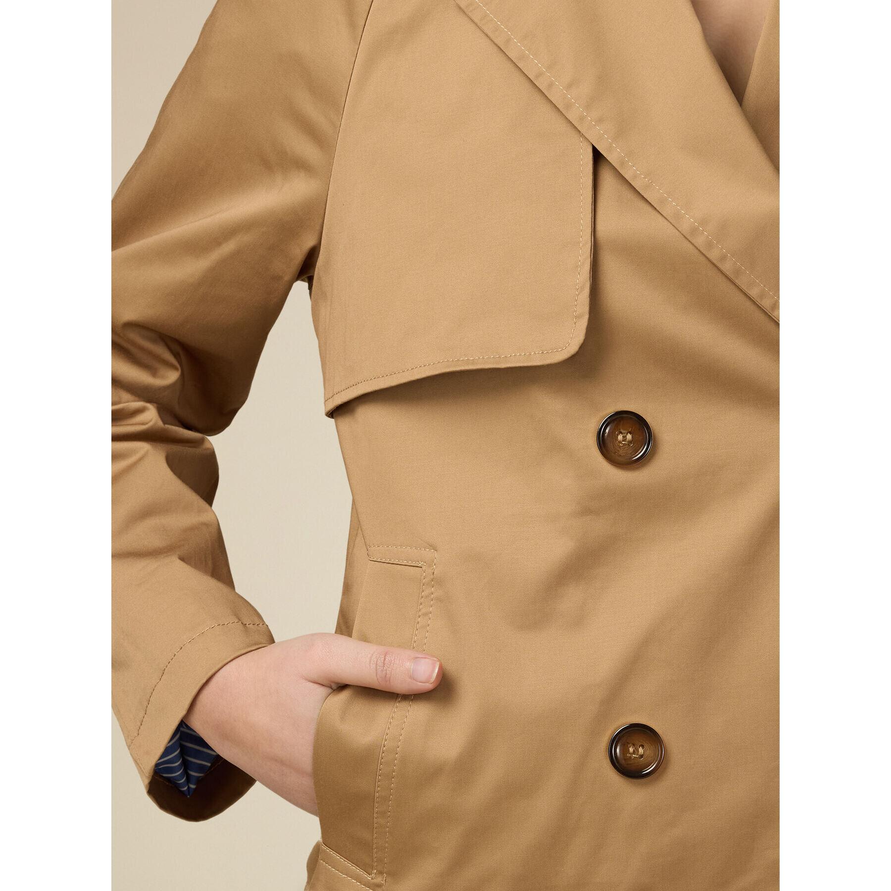 Oltre - Trench corto doppiopetto in cotone - Beige