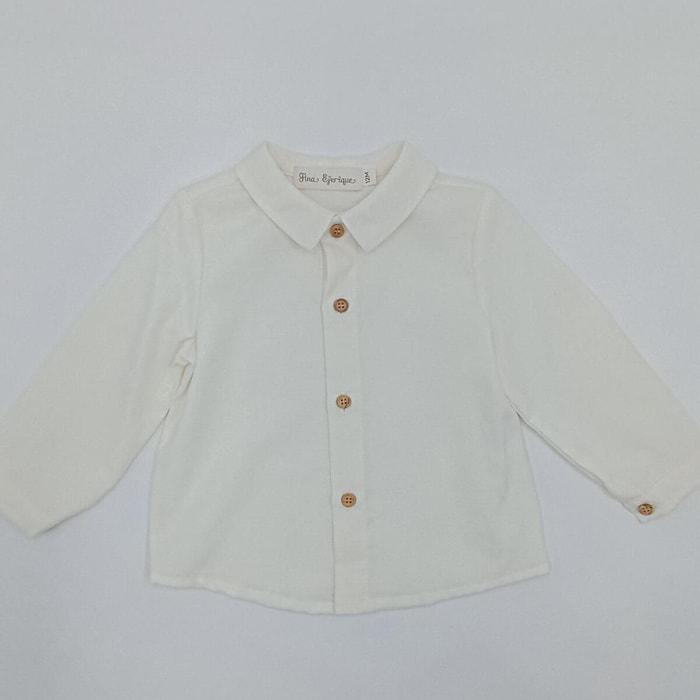 Camisa cuello camisero viella crudo