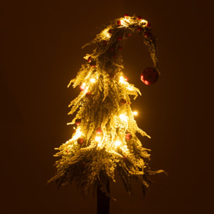 J-Line décoration sapin De Noël Bonnet Neige - plastique - vert/rouge - medium - LED