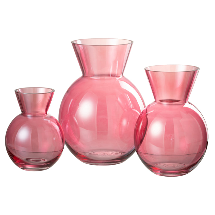 J-Line Vase Boule Verre Rouge Large