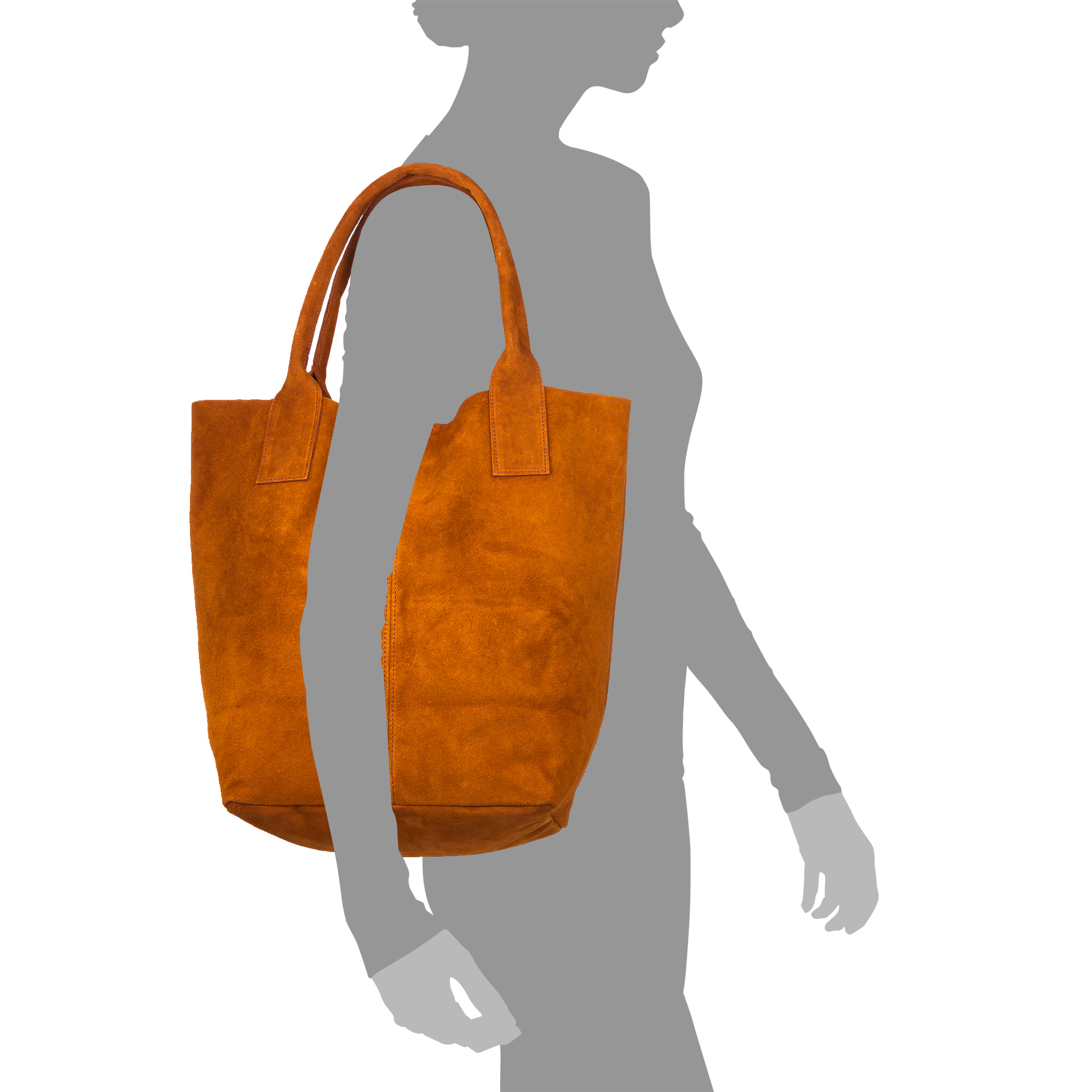 Chiusi Bolso Shopper Mujer.Piel auténtica Gamuza