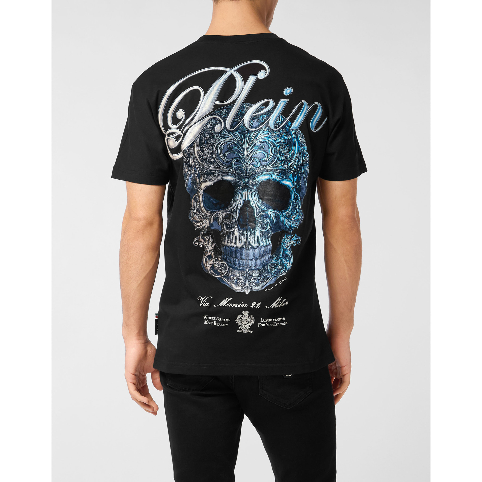 PHILIPP PLEIN Camiseta de cuello redondo y manga corta SKULL
