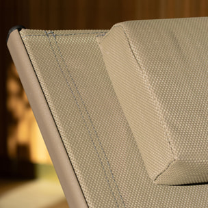 Lot de 2 chaises longues en acier taupe NAPOLI