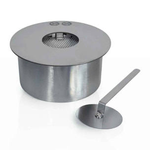 Bruciatore a bioetanolo per camino 2,5 L, in acciaio inox Ø25 cm