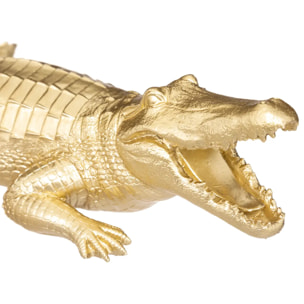 Statuette crocodile - doré - résine H11 cm