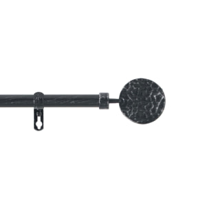 Kit de tringle déco avec embouts ronds martelés - Noir