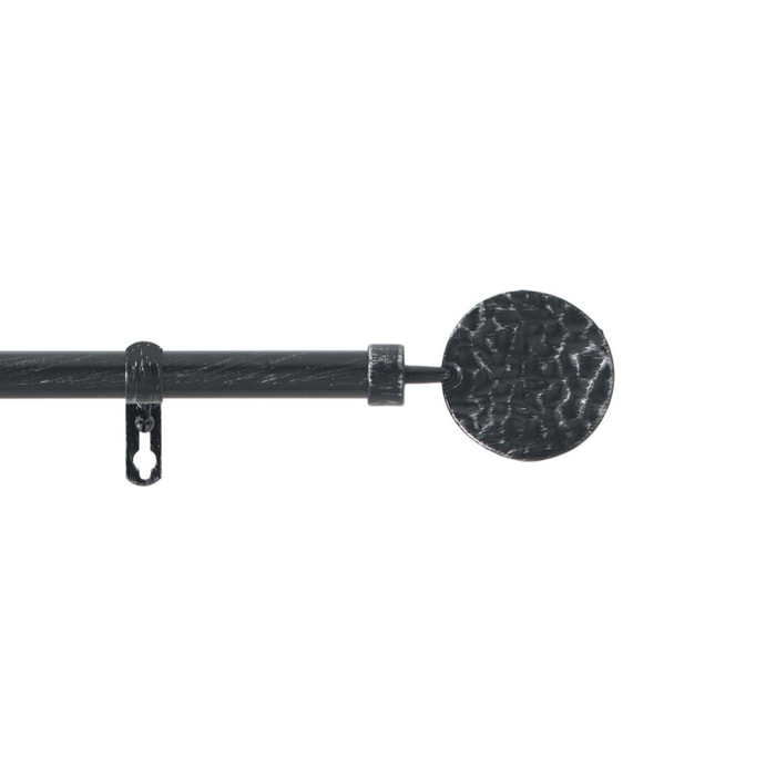 Kit de tringle déco avec embouts ronds martelés - Noir