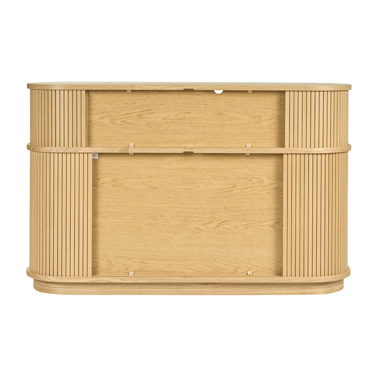 Console vintage en bois clair chêne avec portes coulissantes L120 cm EPIC