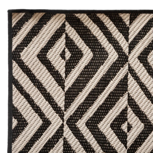 Tapis extérieur et intérieur - noir et blanc - 150x230 cm