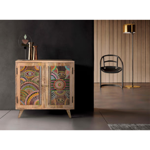 Muebles Auxiliare de Madera de Mango 60 Cm Estilo Boho Ethnic