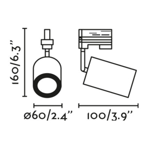 STAN LED Proyector de carril negro 3000K
