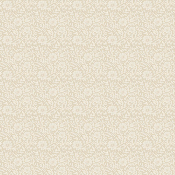 Papier peint floral tissé beige ivoire délicat