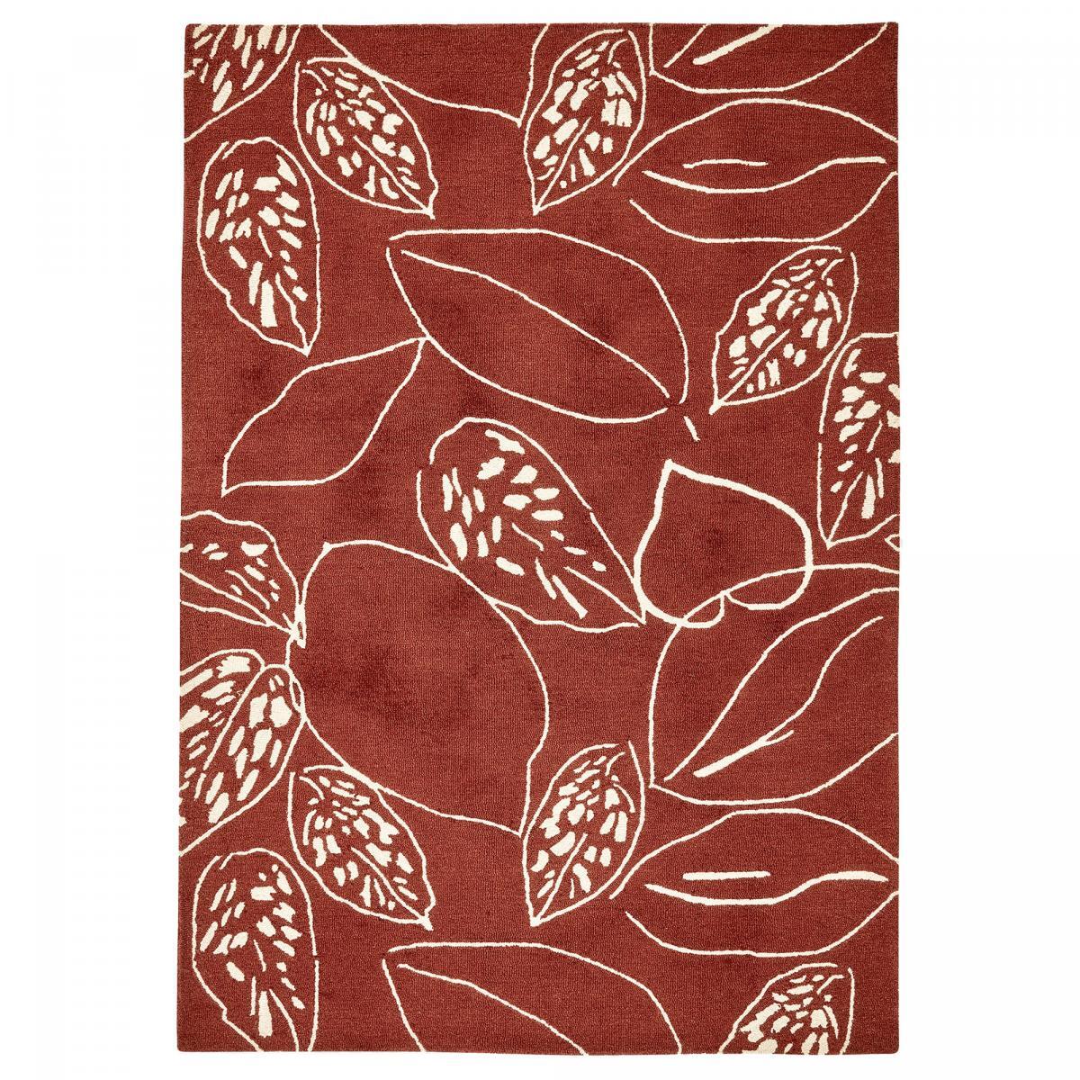 Tapis salon et chambre fait à la main en laine motif floral CHICDOUE