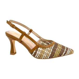 Décolleté sling back Donna Tata Italia Marrone