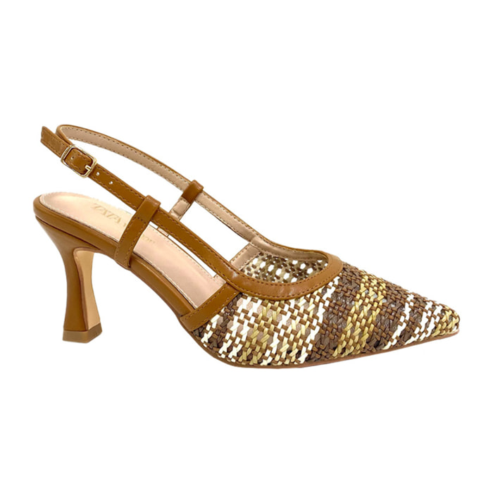 Décolleté sling back Donna Tata Italia Marrone