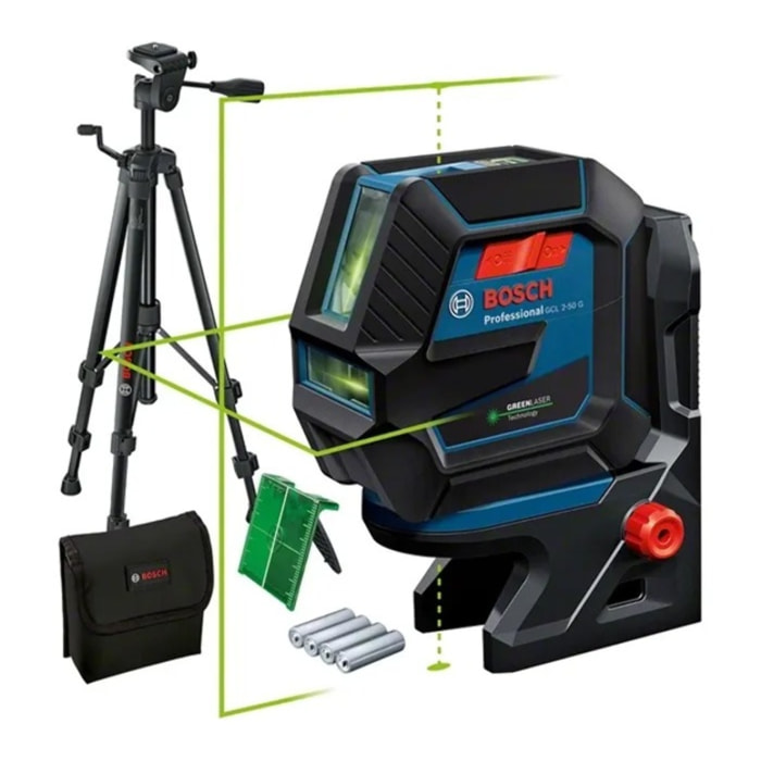 Laser lignes et points vert GCL 2-50 G + RM 10 + trépied BT 150 - BOSCH - 0601066M01