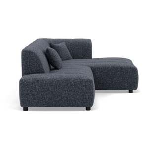 Curtis - canapé d'angle droit 4 places sans accoudoir en tissu texturé - Bleu