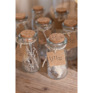 J-Line Bouteilles Fleurs Sechees Verre Naturel Extra Small Assortiment De 2