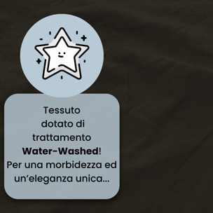 COMPLETO LETTO WATER WASHED, 100% Microfibra, No Stiro - MARRONE