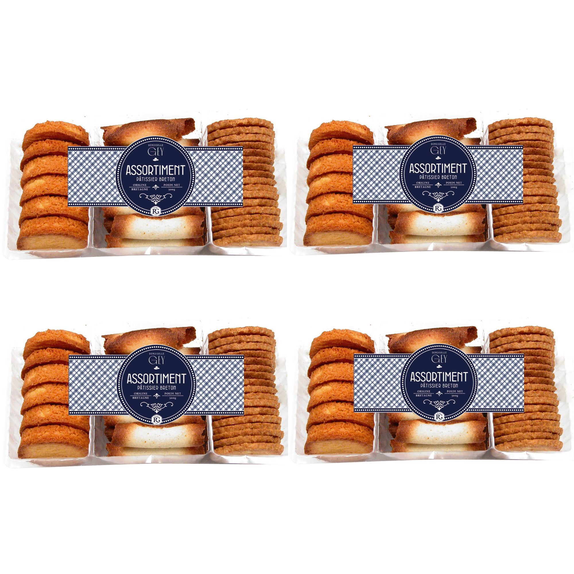 4 x Assortiment Patissier Spécialités Bretonnes Pur Beurre - 4x300g - France - Raoul Gey