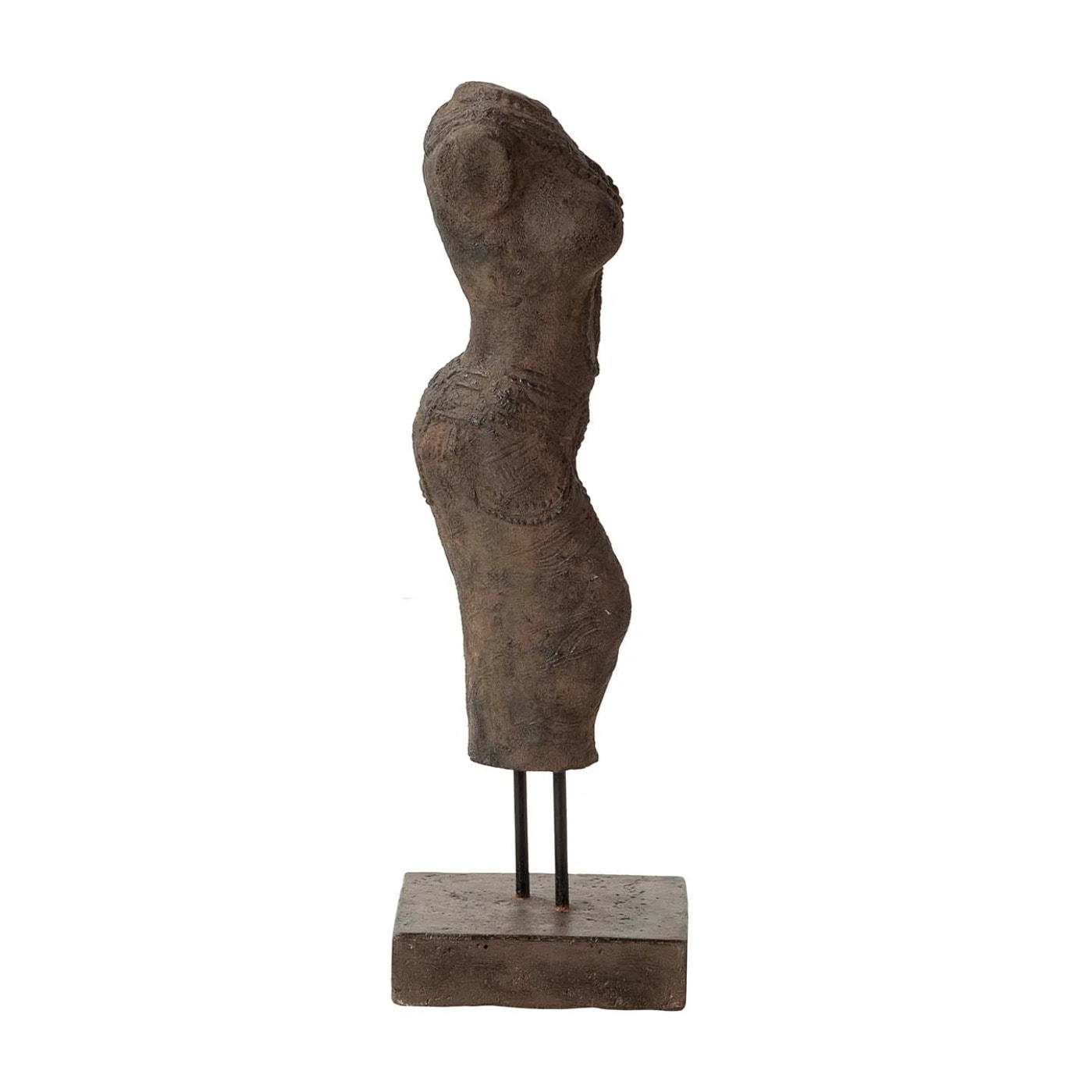 Figura Torso Mujer Piedra Marron 20x20x60 Cm