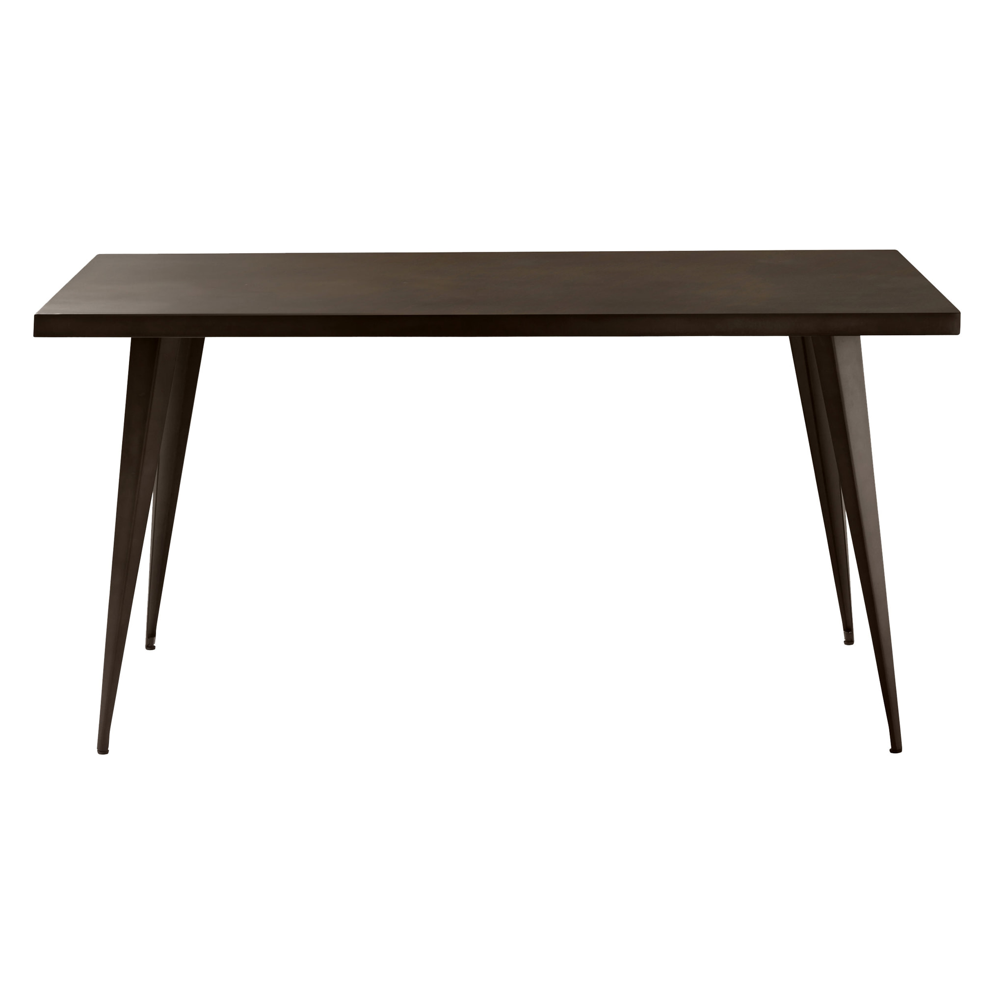 Table rectangulaire 6 personnes en métal gris 150 cm - Indus