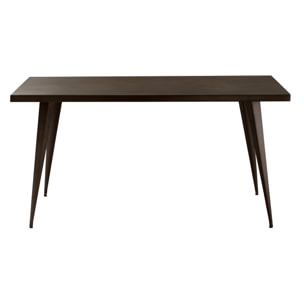 Table rectangulaire 6 personnes en métal gris 150 cm - Indus