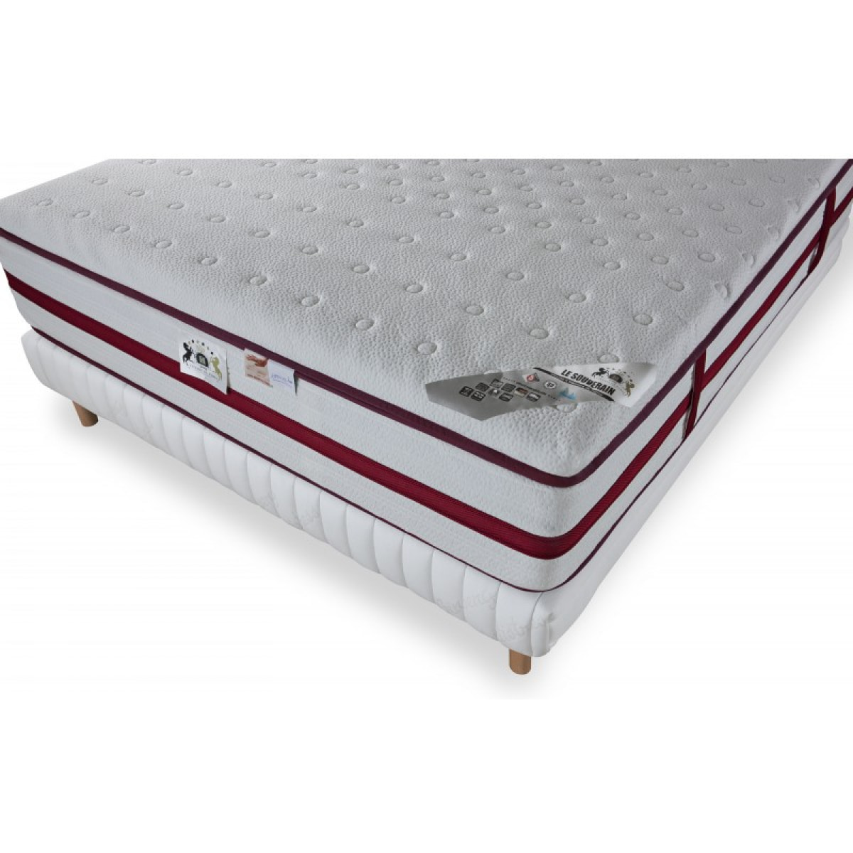 ENSEMBLE LE SOUVERAIN - Matelas 2 Place + 2 Sommiers