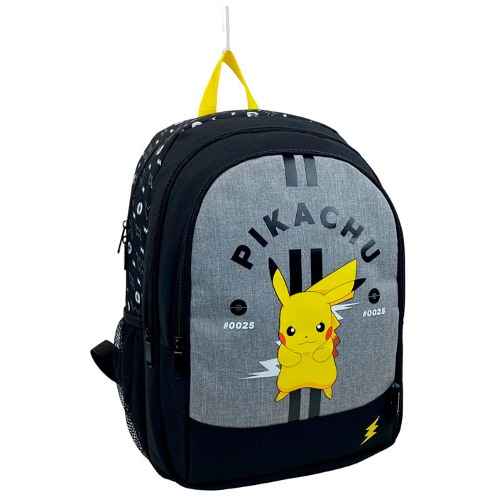 Pokemon Pikachu Mochila Primaria con doble compartimento adaptable a carro.