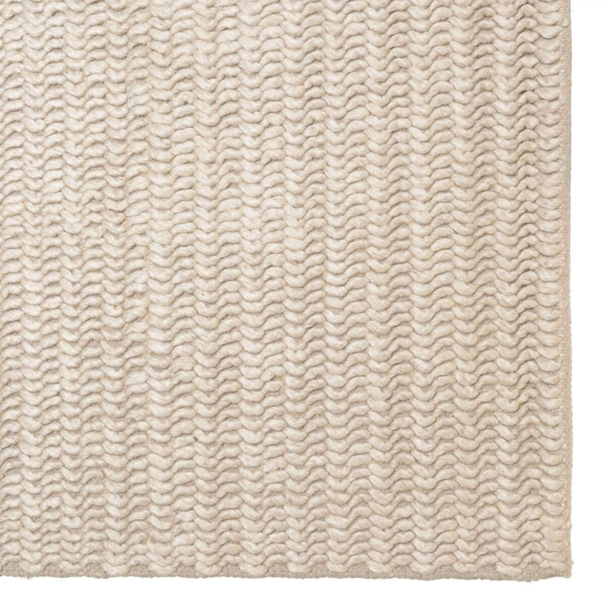 QUENTIN - Tapis rectangulaire 160x230cm en laine tissée couleur beige
