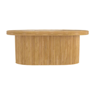 Table basse ovale en rotin naturel - Hélène