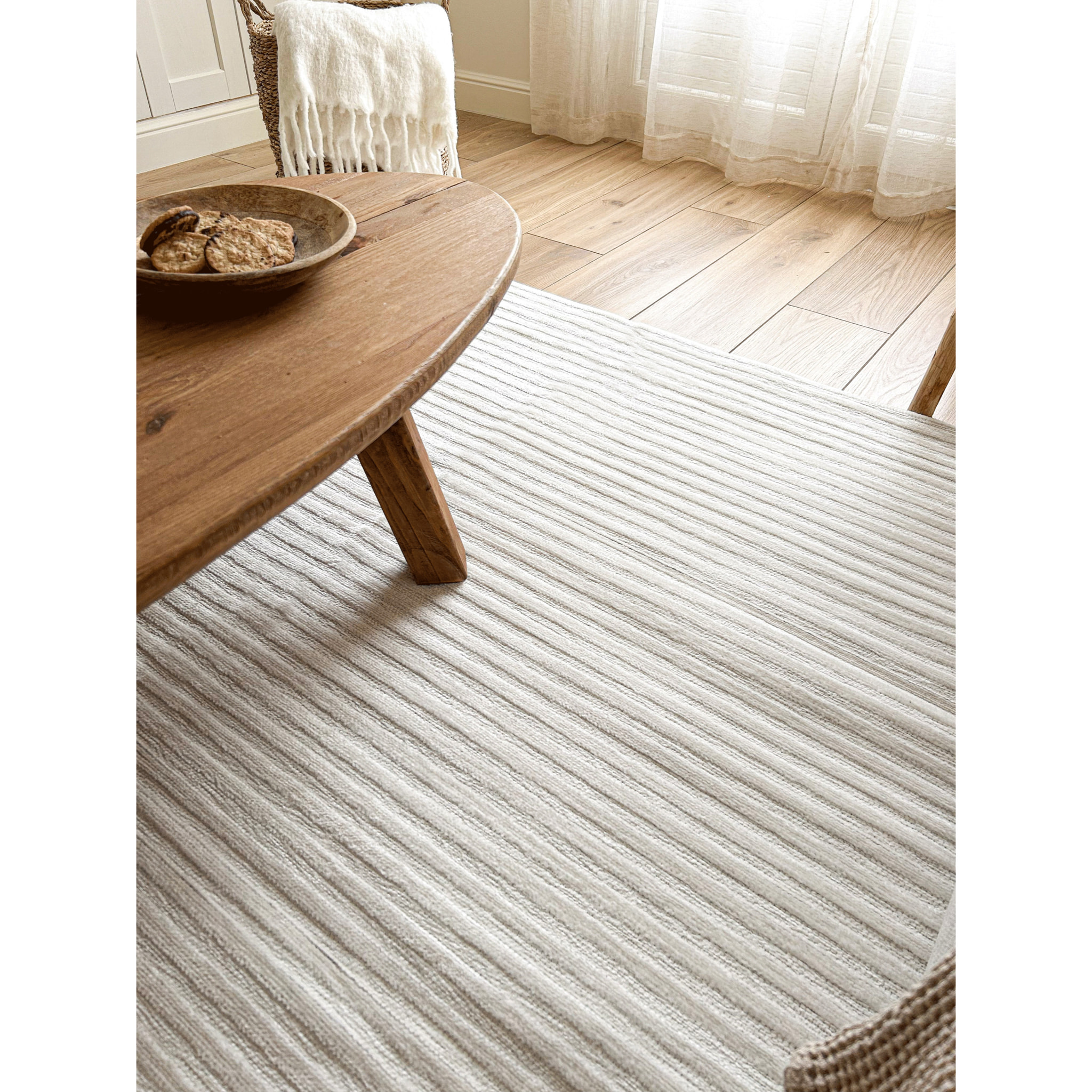 GARDEN - Tapis d'intérieur / extérieur à motif rayures blanches