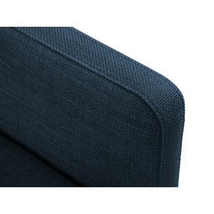 Canapé d'angle droit convertible avec coffre de rangement "Yanis" 5 places en tissu structurel bleu