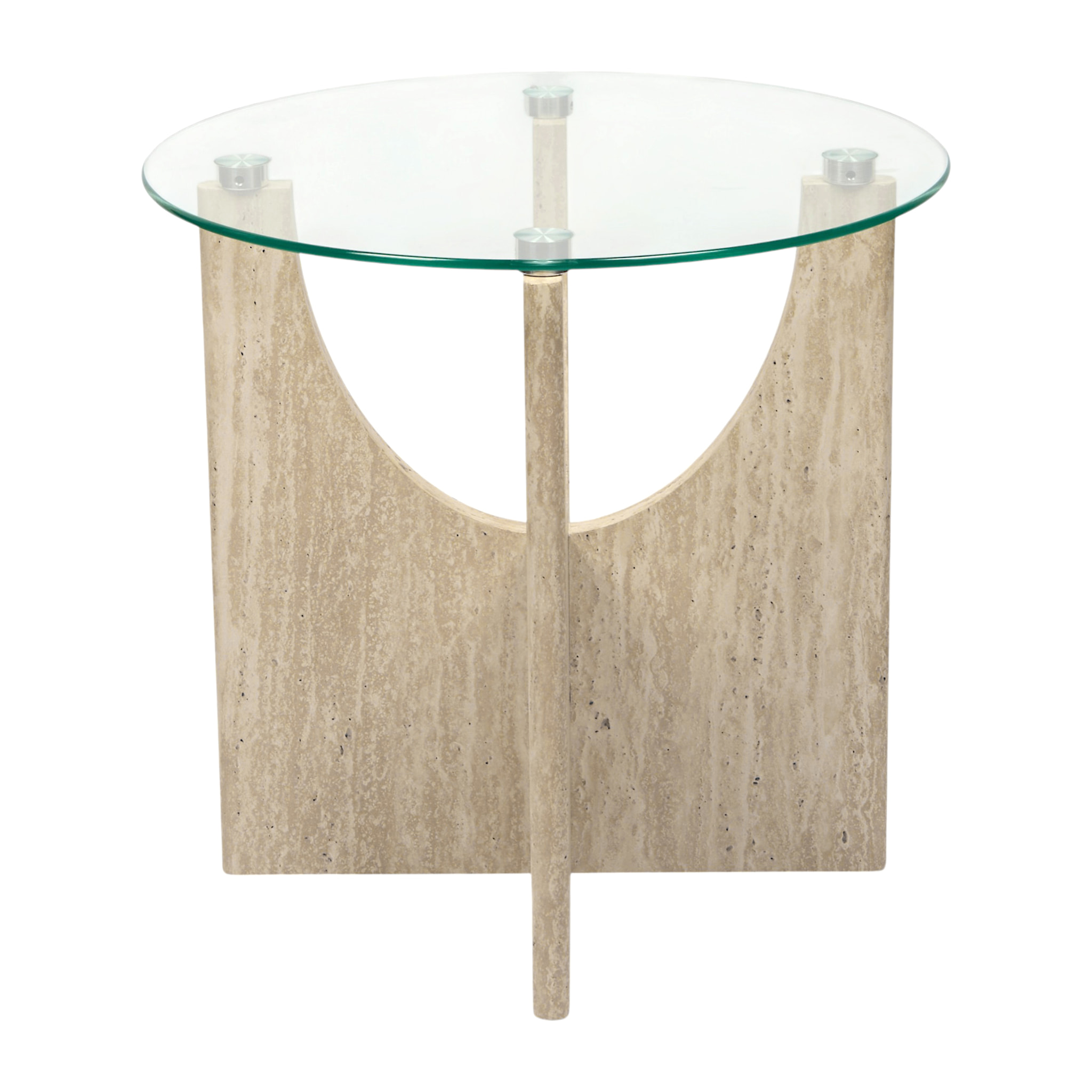 Table D'appoint Ronde Verre Pietra D45cm