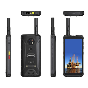 DAM Smartphone robusto  F5 4G, Android 12, 4 GB RAM + 64 GB. Schermo da 5,5''. Visione notturna 48mpx + 8mpx + 13mpx. IP68 3 LIVELLO DI PROVA (Anticaduta, Polvere, Acqua) Walkie Talkie DMR. 7,6x1,9x15,9 centimetri. Colore nero